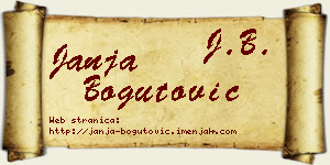 Janja Bogutović vizit kartica